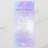 Starry Paarse en Blue Sparkle Wedding Program Programmakaart (Voorkant)