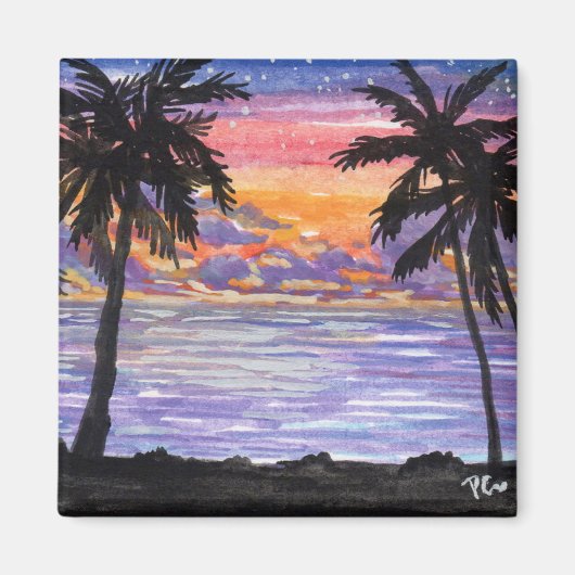 Starry Palm Beach Magneet (Voorkant)
