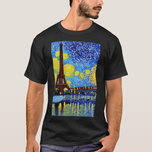 Starry Paris Night T-shirt (Voorkant)