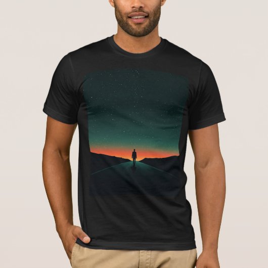 Starry Path — Cosmic Silhouette Graphic T-shirt (Voorkant)