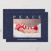Starry Peace on Navy Blue Kerstmis - Aangepaste fo Feestdagenkaart (Voorkant / Achterkant)
