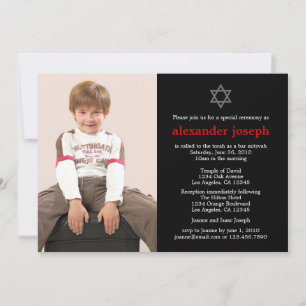 Starry Photo Bar Mitzvah Uitnodiging