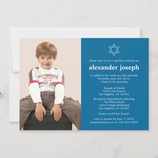 Starry Photo Bar Mitzvah Uitnodiging (Voorkant)