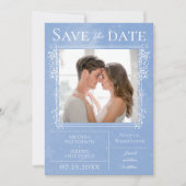 Starry Photo | Blauw sparen de Datum Save The Date (Voorkant)