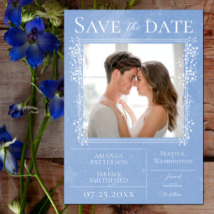 Starry Photo Blauw sparen de Datum Save The Date