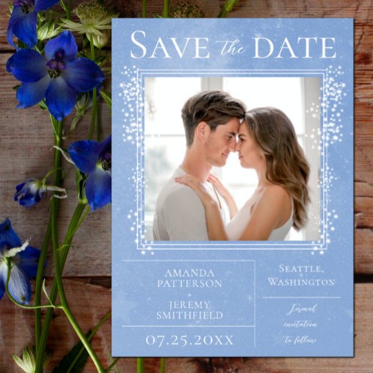 Starry Photo | Blauw sparen de Datum Save The Date