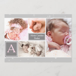 Starry Photo Collage Birth Announcement Aankondiging