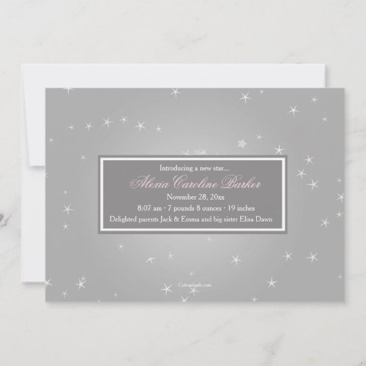 Starry Photo Collage Birth Announcement Aankondiging (Achterkant)