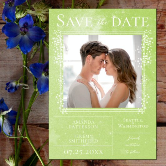 Starry Photo | Groen sparen de Datum Save The Date