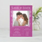 Starry Photo | Magenta slaat de datum op Save The Date (Staand voorkant)