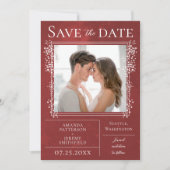 Starry Photo | Rood sparen de Datum Save The Date (Voorkant)