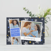 Starry Photobooth | Hanukkah Photo Collage Kaart (Staand voorkant)