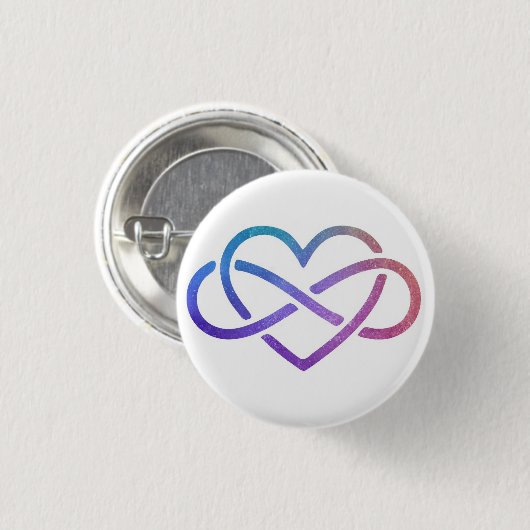 Starry Polyamory Infinity Heart Button Pin (Voorkant /achterkant)