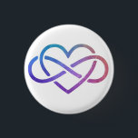 Starry Polyamory Infinity Heart Button Pin<br><div class="desc">Starry Polyamory Infinity Heart Button Pin</div>