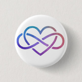 Starry Polyamory Infinity Heart Button Pin
