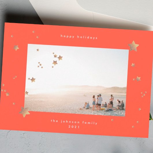 Starry Red Cherry White - kerstfoto Happy Feestdagenkaart