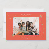 Starry Red Cherry White - kerstfoto Happy Feestdagenkaart (Voorkant)