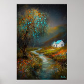 Starry River Cottage - Dromerig platteland Poster (Voorkant)