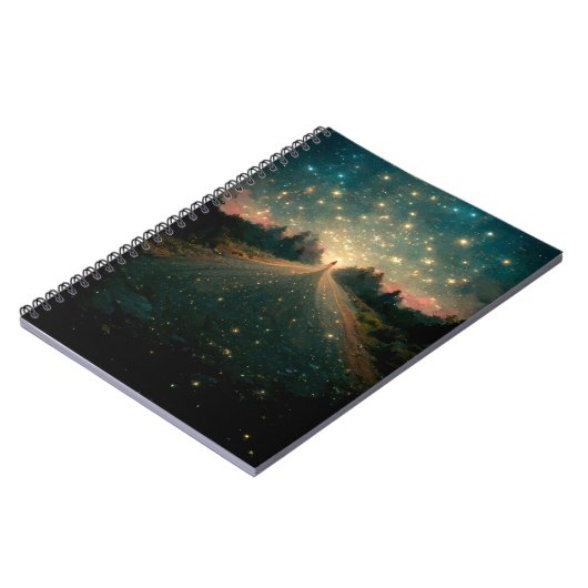 Starry Road Fantasy Landscape Sci-Fi Notitieboek (Linkerzijde)