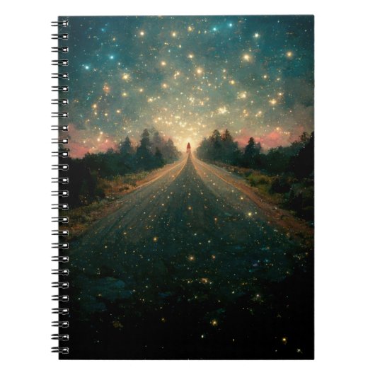 Starry Road Fantasy Landscape Sci-Fi Notitieboek (Voorkant)