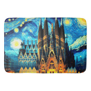 Starry Sagrada Familia Barcelona Badmat