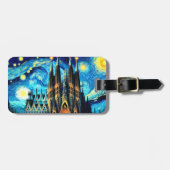 Starry Sagrada Familia Barcelona Bagagelabel (Voorkant horizontaal)