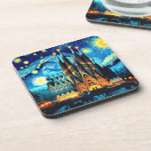 Starry Sagrada Familia Barcelona Bier Onderzetter (Linkerzijde)