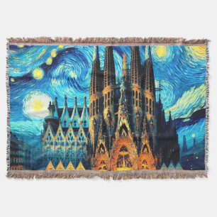Starry Sagrada Familia Barcelona Deken