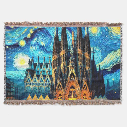 Starry Sagrada Familia Barcelona Deken (Voorkant)