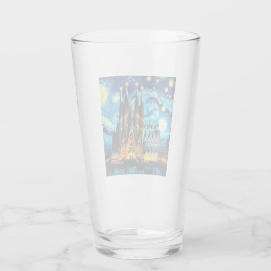 Starry Sagrada Familia Barcelona Glas (Achterkant)