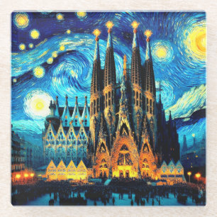 Starry Sagrada Familia Barcelona Glazen Onderzetter