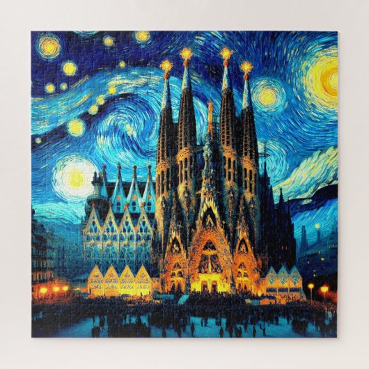 Starry Sagrada Familia Barcelona Legpuzzel (Verticaal)