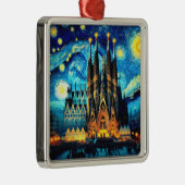 Starry Sagrada Familia Barcelona Metalen Ornament (Rechts)