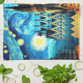 Starry Sagrada Familia Barcelona Theedoek (Gevouwen)