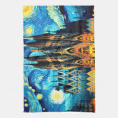 Starry Sagrada Familia Barcelona Theedoek (Verticaal)