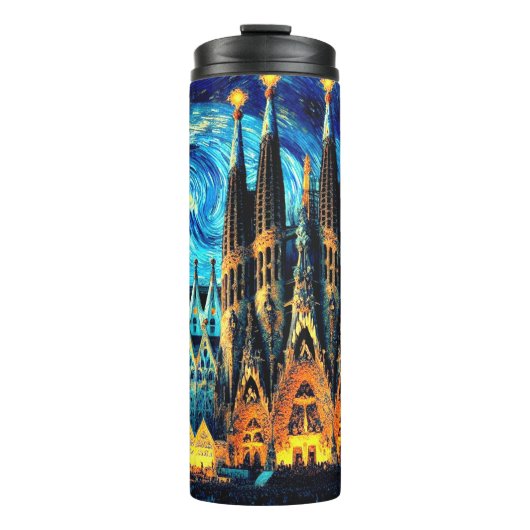 Starry Sagrada Familia Barcelona Thermosbeker (Voorkant)