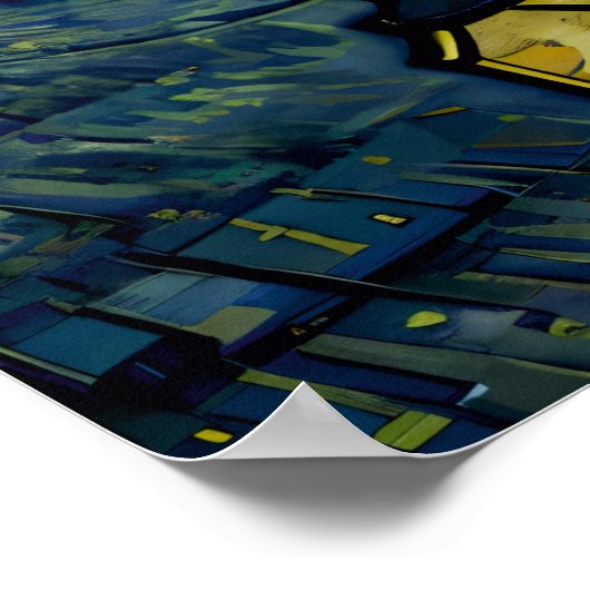 Starry Sanctuary in Van Gogh stijl Poster (Hoek)