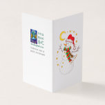Starry Santa Snowman *verpakking met 25 vakantieka Kaart<br><div class="desc">set van 25 *teeny minuscule* kerstkaarten met de klassieke kerstkleuren: de groenen , de groenen en de goden maken deze illustratie gloed met vakantiewenk! Een jongleeuwige sneeuwman met een luie sjaal en kerstman die opkijkt naar de maan van de kerstavond en sterren, wachtend op de magie die de ochtend zal...</div>