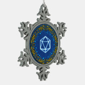Starry Skies D20 Tin Sneeuwvlok Ornament (Links)
