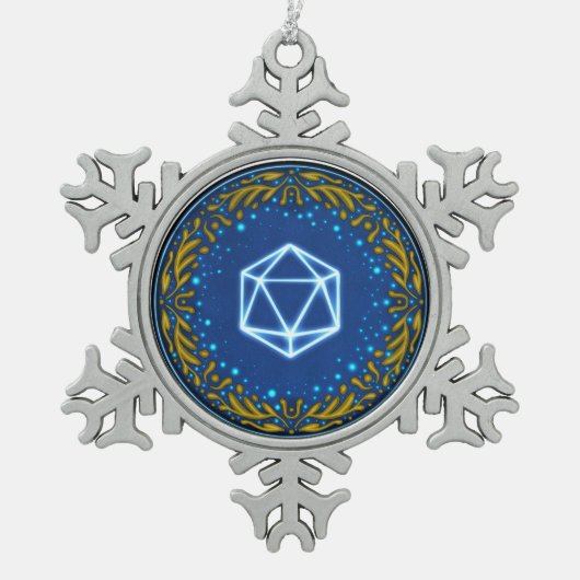 Starry Skies D20 Tin Sneeuwvlok Ornament (Voorkant)