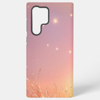 Starry Sky and Grassland Sunset Phone Case Samsung Galaxy Hoesje