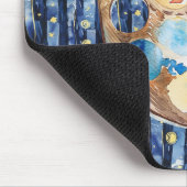 Starry Sky Blue Peach Yellow Paint Muismat (Hoek)