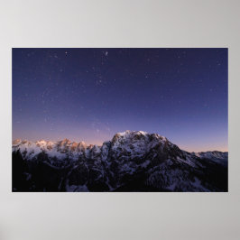 Starry sky boven bergen poster