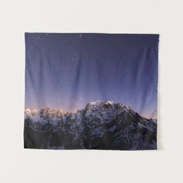 Starry sky boven bergen wandkleed