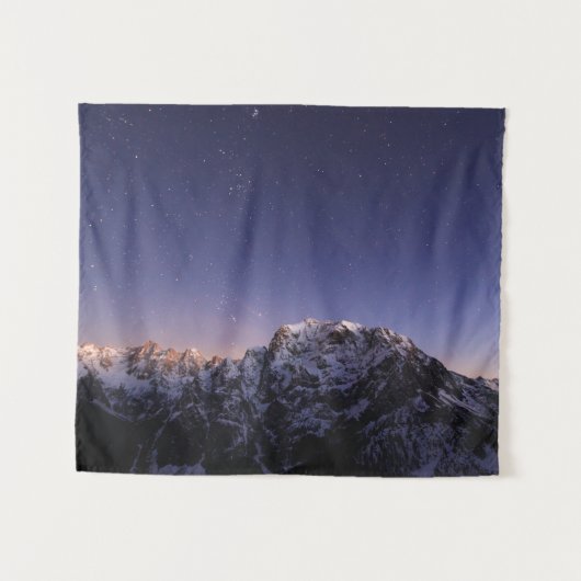 Starry sky boven bergen wandkleed (Voorkant (horizontaal))