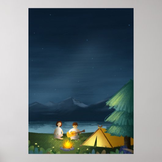 Starry Sky Camping Couple Tent Poster (Voorkant)