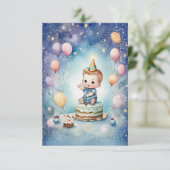 Starry Sky Eerste Verjaardag Kaart (Staand voorkant)