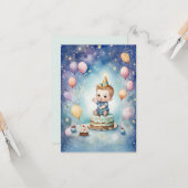 Starry Sky Eerste Verjaardag Kaart (Voorkant / Achterkant in situ)