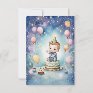 Starry Sky Eerste Verjaardag Kaart