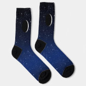 Starry Sky en Crescent Moon, Deep Blue Sokken (Rechts)